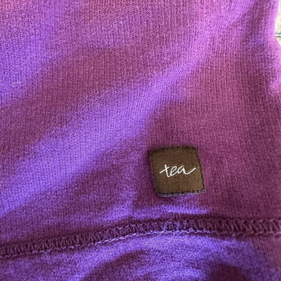 Tea Collection Ditsy Willow Dotty Drawstring Dress Floral Purple Size 10 - Picture 4 of 8